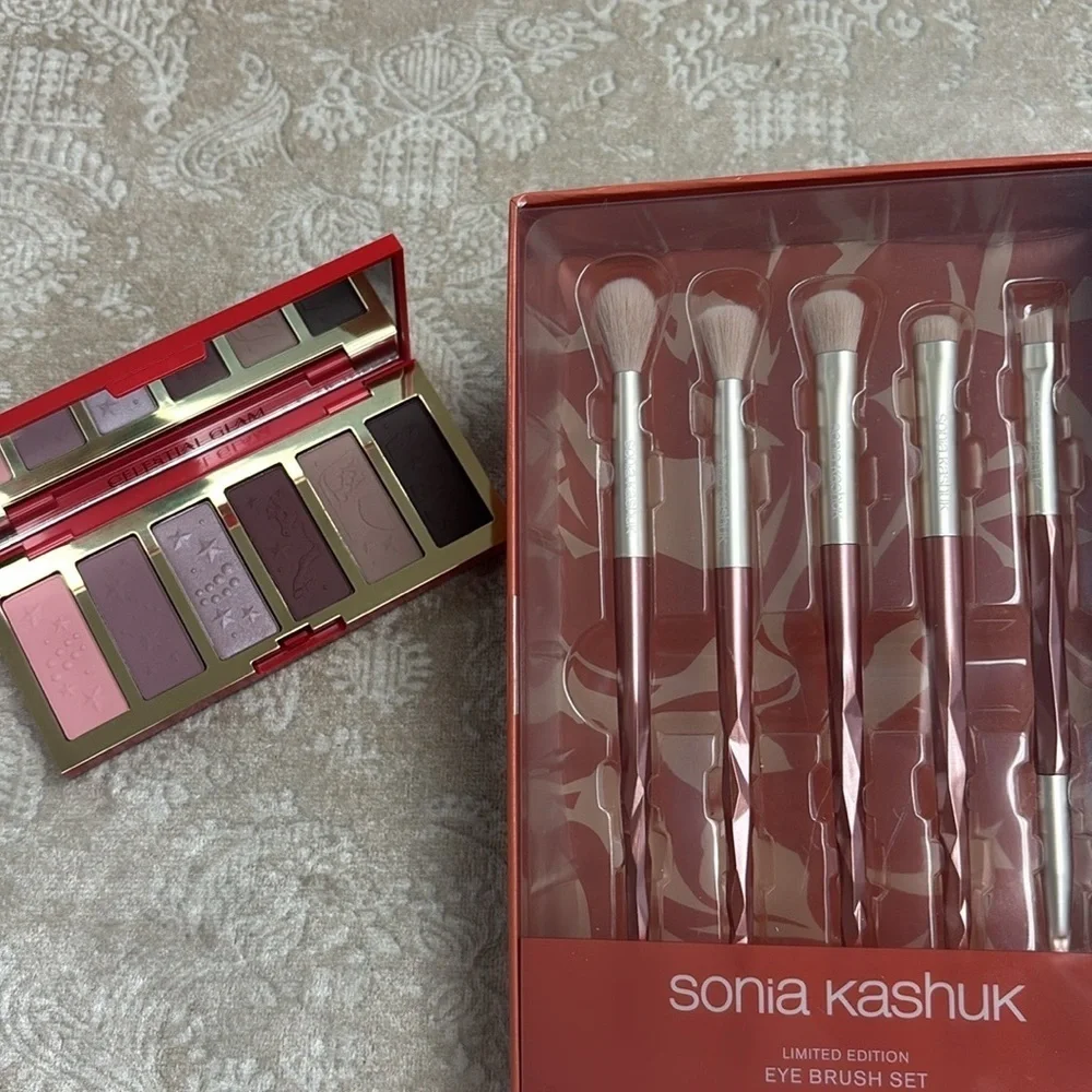 Brand New Estee Lauder Celestial Glam Eyeshadow Palette & Sonia Kashuk Brush Set